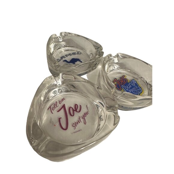 Camel Joes Lounge Glass Ashtrays With Unique Designs set of 3 1992 - Picture 1 of 9